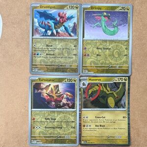 4 Dragon Pokemon Trading Cards - All Reverse Holo/Holo